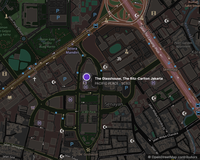 Map — The Glasshouse, The Ritz-Carlton Jakarta, Pacific Place, SCBD